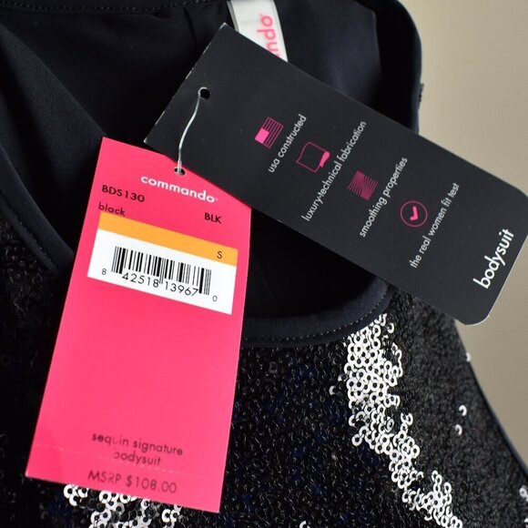 Commando Sequin Bodysuit Black NEW S - Picture 9 of 9